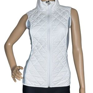 Athleta gray and white quilted vest, XXS